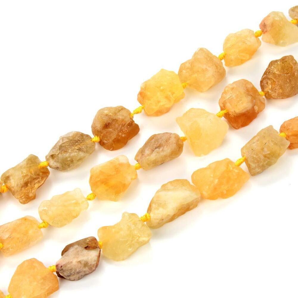 6371 2 Strands Adabele Natural Raw Yellow Citrine Crystal Quartz Healing